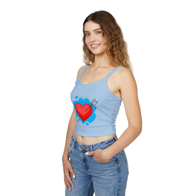 Heart Arrow Graphic Women's Spaghetti Strap Tank Top | Casual Summer Top