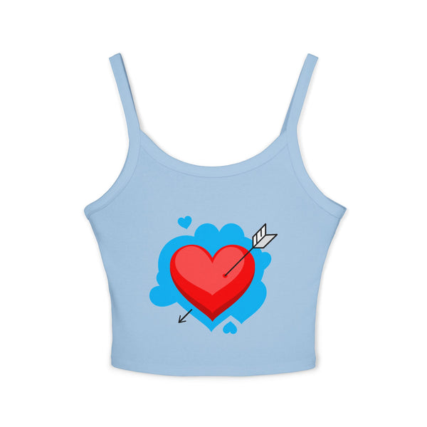 Heart Arrow Graphic Women's Spaghetti Strap Tank Top | Casual Summer Top