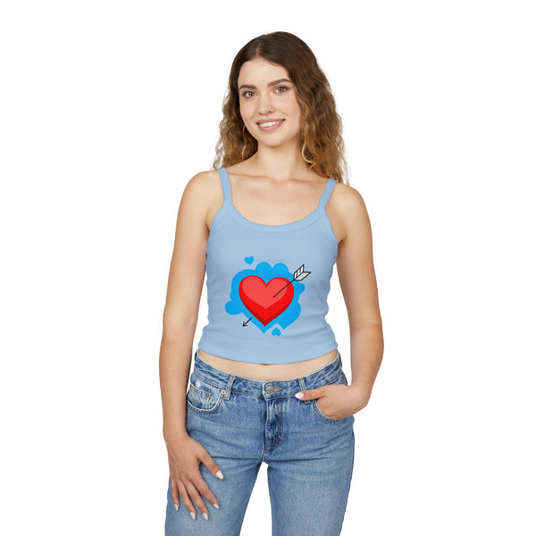 Heart Arrow Graphic Women's Spaghetti Strap Tank Top | Casual Summer Top